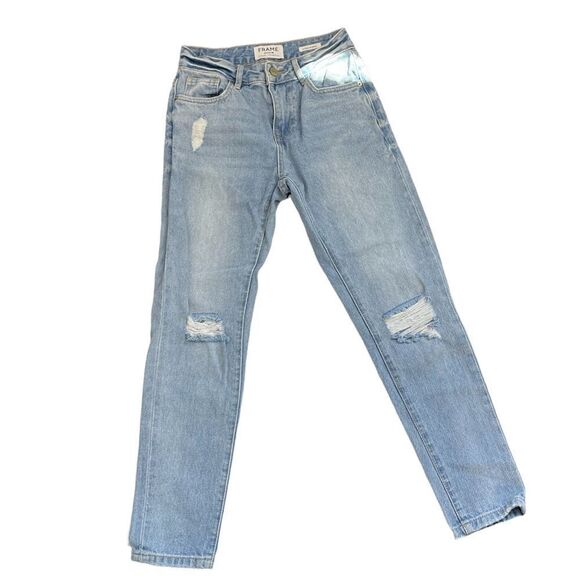 Frame Le Skinny De Jeanne Distressed Jeans Sz 25 - Picture 4 of 12
